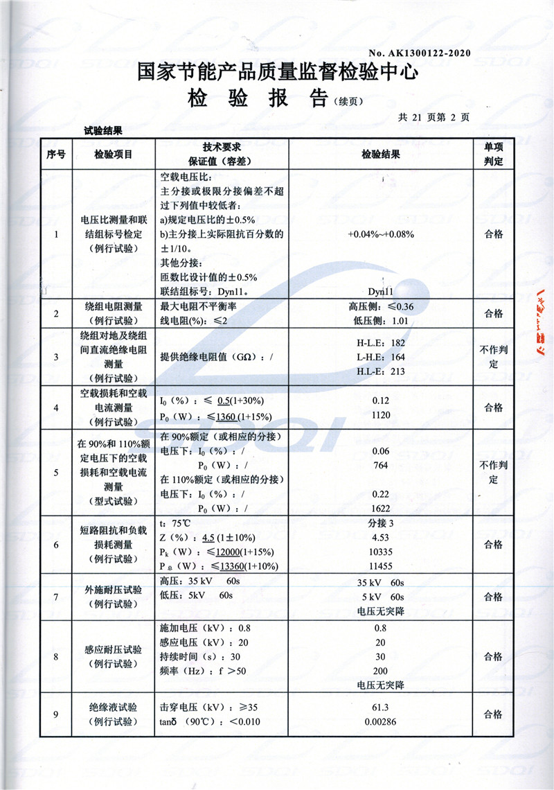 高低压试验报告-S11-1250盐亭盐亭盐亭油浸式变压器-2.jpg